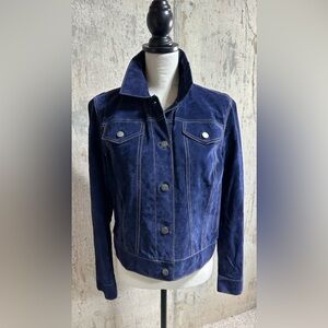 Isaac Mizrahi for Target- Suede blue jean denim style jacket - Size Medium
